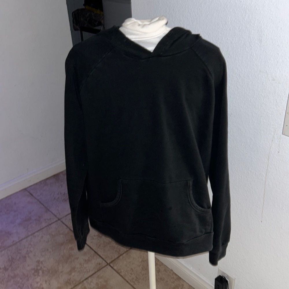 Black Plain Hoodie Sweatshirt- M/L